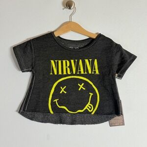 NEW Trunk Limited Kids 5T Nirvana Top Smiley Face‎ Grunge Band Punk Indie Torn